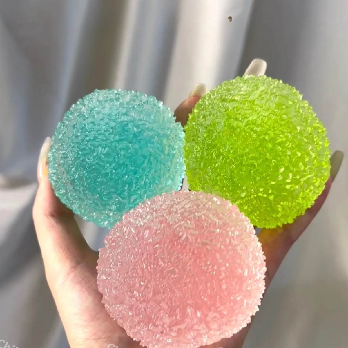 Crystal Mochi Grass Cake Squishy Ball