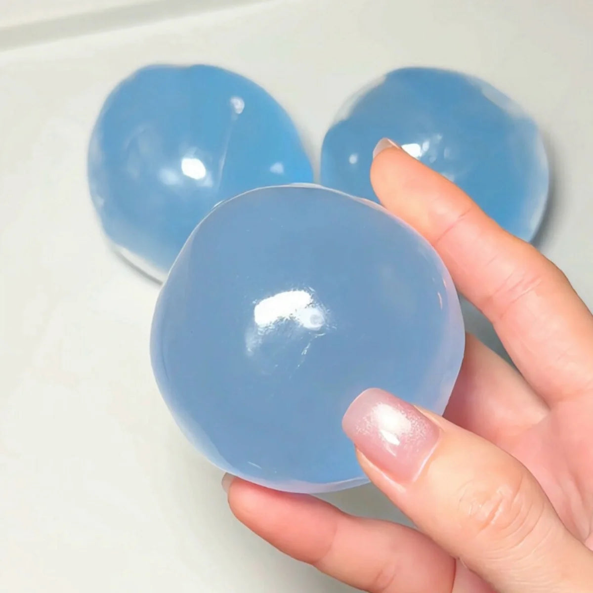 Icy Clear Coconut Oil Handmade Squishy Ball
