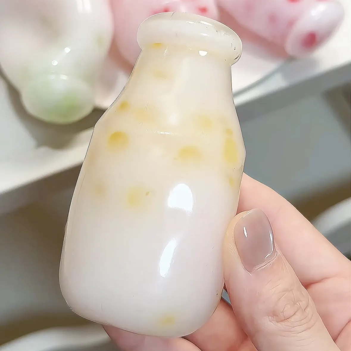 Fruit Milk Bottle Squishy Ball
